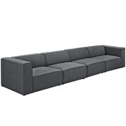Upholstered gray fabric 4pcs sectional sofa additional photo 2 of 3