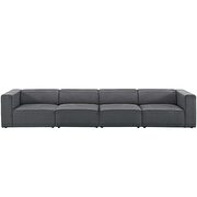 Upholstered gray fabric 4pcs sectional sofa additional photo 4 of 3