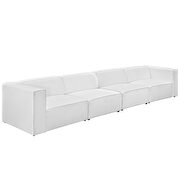Upholstered white fabric 4pcs sectional sofa additional photo 2 of 3