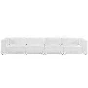 Upholstered white fabric 4pcs sectional sofa additional photo 4 of 3