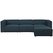 Upholstered blue fabric 4pcs sectional sofa additional photo 4 of 3