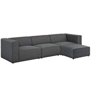 Upholstered gray fabric 4pcs sectional sofa additional photo 2 of 3