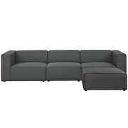 Upholstered gray fabric 4pcs sectional sofa by Modway additional picture 4