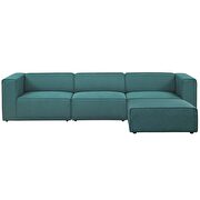 Upholstered teal fabric 4pcs sectional sofa by Modway additional picture 4