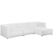 Upholstered white fabric 4pcs sectional sofa additional photo 2 of 3