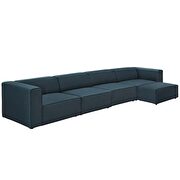 Upholstered blue fabric 5pcs sectional sofa additional photo 3 of 4