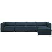 Upholstered blue fabric 5pcs sectional sofa additional photo 5 of 4