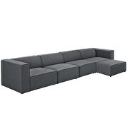 Upholstered gray fabric 5pcs sectional sofa additional photo 2 of 3