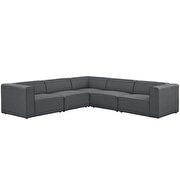 Upholstered gray fabric 5pcs sectional sofa additional photo 2 of 5