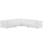 Upholstered white fabric 5pcs sectional sofa additional photo 2 of 5