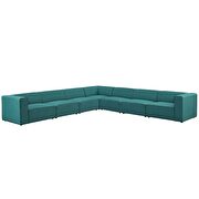 Upholstered teal fabric 7pcs sectional sofa additional photo 2 of 5
