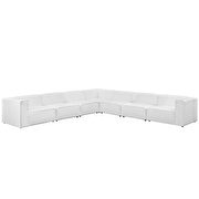 Upholstered white fabric 7pcs sectional sofa additional photo 2 of 5
