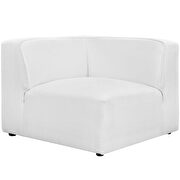 Upholstered white fabric 5pcs armless sectional sofa additional photo 4 of 3