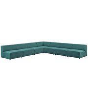 Upholstered teal fabric 7pcs sectional sofa additional photo 2 of 4