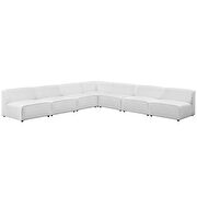 Upholstered white fabric 7pcs sectional sofa additional photo 2 of 4
