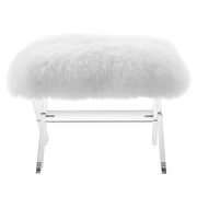 Sheepskin bench in clear white by Modway additional picture 2