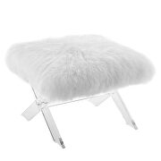 Sheepskin bench in clear white by Modway additional picture 3