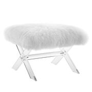 Sheepskin bench in clear white by Modway additional picture 4
