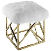 Sheepskin ottoman in gold white by Modway additional picture 2