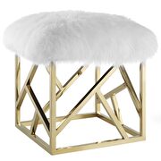 Sheepskin ottoman in gold white by Modway additional picture 4