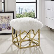 Sheepskin ottoman in gold white by Modway additional picture 6