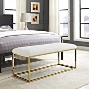 Fabric bench in gold ivory by Modway additional picture 2