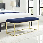 Fabric bench in gold navy by Modway additional picture 6