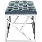 Sea blue luxuriously tufted velvet polyester fabric upholstery bench by Modway additional picture 2