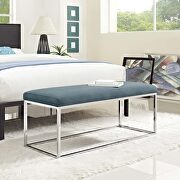 Performance velvet bench in sea blue by Modway additional picture 6