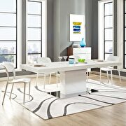 Extension contemporary dining table in white by Modway additional picture 2
