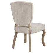 Vintage french upholstered dining side chair in beige additional photo 3 of 4