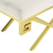 Black performance velvet bench in ivory by Modway additional picture 3