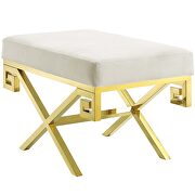 Black performance velvet bench in ivory by Modway additional picture 6