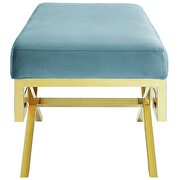 Black performance velvet bench in sea blue by Modway additional picture 3