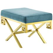 Black performance velvet bench in sea blue by Modway additional picture 6