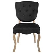 Vintage french performance velvet dining side chair in black additional photo 2 of 4