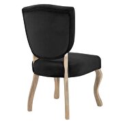 Vintage french performance velvet dining side chair in black additional photo 3 of 4