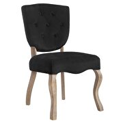 Vintage french performance velvet dining side chair in black additional photo 5 of 4