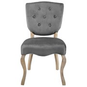 Vintage french performance velvet dining side chair in gray additional photo 2 of 4