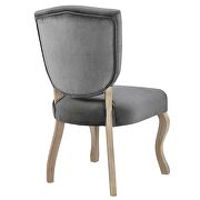 Vintage french performance velvet dining side chair in gray additional photo 3 of 4