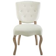 Vintage french performance velvet dining side chair in ivory additional photo 2 of 4