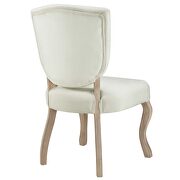 Vintage french performance velvet dining side chair in ivory additional photo 3 of 4