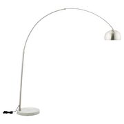 Round marble base / chrome top curved modern floor lamp by Modway additional picture 4
