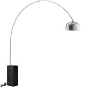 Black cube base chromed contemporary floor lamp by Modway additional picture 4