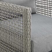 Outdoor patio wicker rattan sofa in gray additional photo 2 of 8
