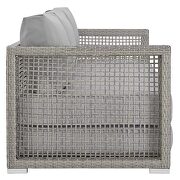 Outdoor patio wicker rattan sofa in gray additional photo 5 of 8