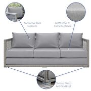 Outdoor patio wicker rattan sofa in gray by Modway additional picture 6