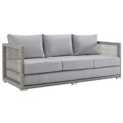 Outdoor patio wicker rattan sofa in gray by Modway additional picture 9