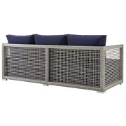 Outdoor patio wicker rattan sofa in gray navy by Modway additional picture 4