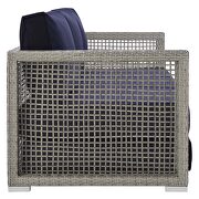 Outdoor patio wicker rattan sofa in gray navy by Modway additional picture 5